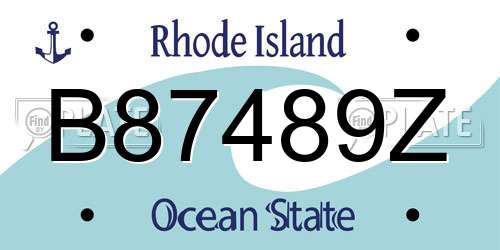 B87489Z Rhode Island License Plate