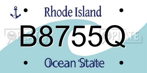 B8755Q Rhode Island License Plate