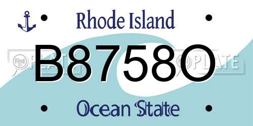 B8758O Rhode Island License Plate