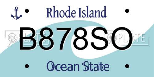 B878SO Rhode Island License Plate