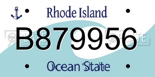 B879956 Rhode Island License Plate