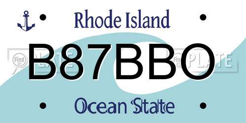 B87BBO Rhode Island License Plate