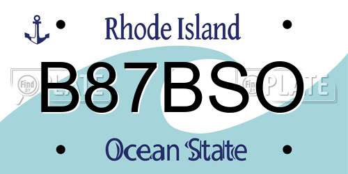 B87BSO Rhode Island License Plate