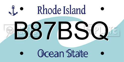 B87BSQ Rhode Island License Plate