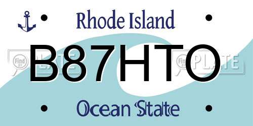 B87HTO Rhode Island License Plate