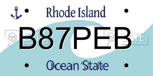 B87PEB Rhode Island License Plate
