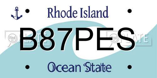 B87PES Rhode Island License Plate