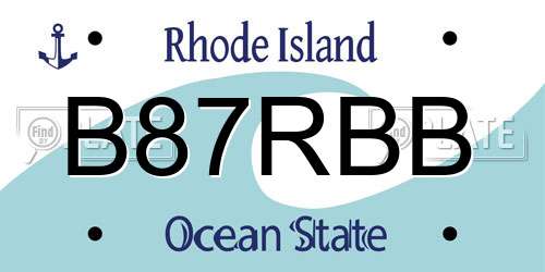 B87RBB Rhode Island License Plate
