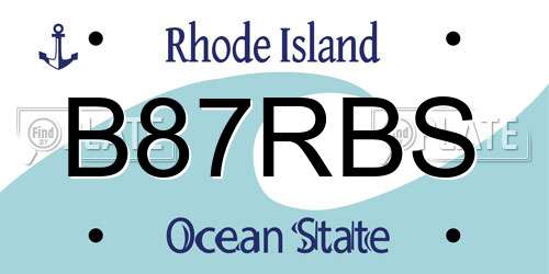 B87RBS Rhode Island License Plate