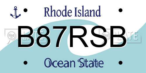 B87RSB Rhode Island License Plate
