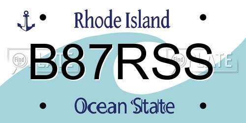 B87RSS Rhode Island License Plate