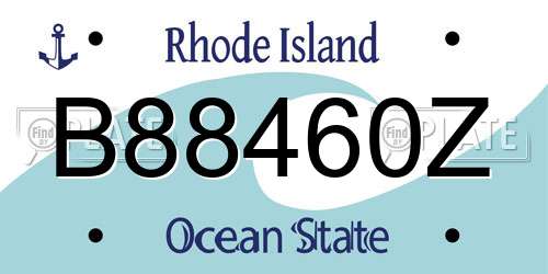 B88460Z Rhode Island License Plate