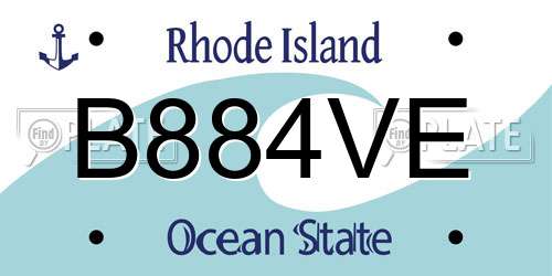 B884VE Rhode Island License Plate