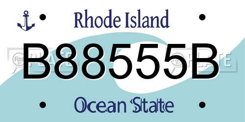 B88555B Rhode Island License Plate