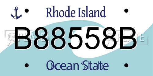 B88558B Rhode Island License Plate