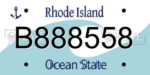 B888558 Rhode Island License Plate