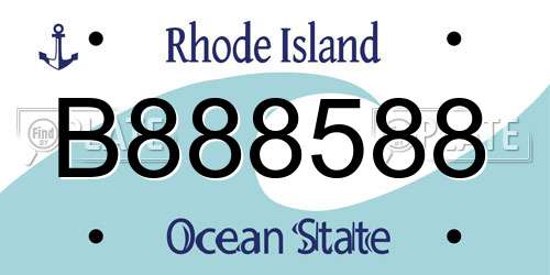 B888588 Rhode Island License Plate