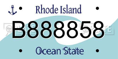 B888858 Rhode Island License Plate