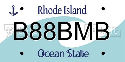B88BMB Rhode Island License Plate