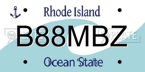 B88MBZ Rhode Island License Plate