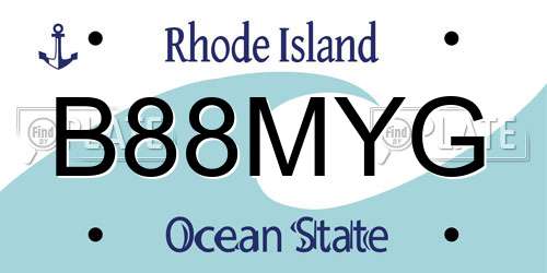 B88MYG Rhode Island License Plate