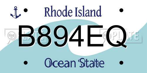 B894EQ Rhode Island License Plate