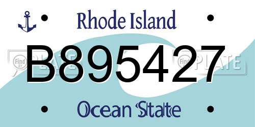 B895427 Rhode Island License Plate