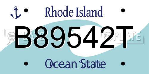B89542T Rhode Island License Plate