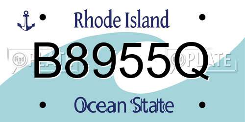 B8955Q Rhode Island License Plate