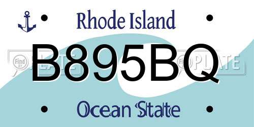 B895BQ Rhode Island License Plate
