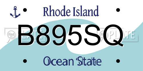 B895SQ Rhode Island License Plate