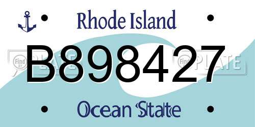 B898427 Rhode Island License Plate