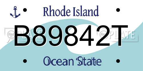 B89842T Rhode Island License Plate