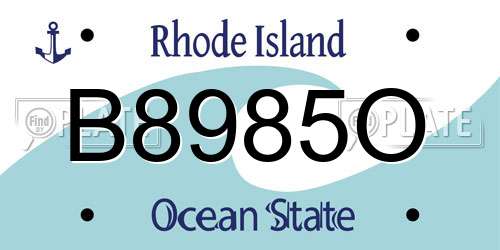 B8985O Rhode Island License Plate