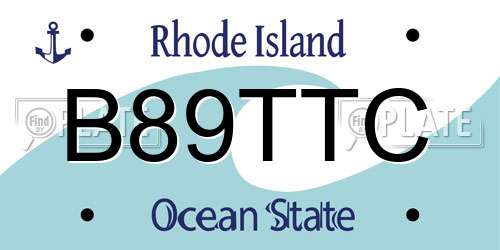 B89TTC Rhode Island License Plate