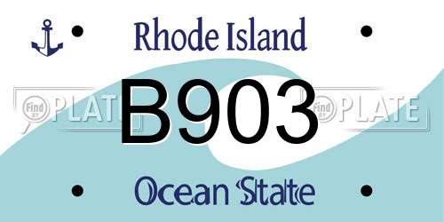B903 Rhode Island License Plate