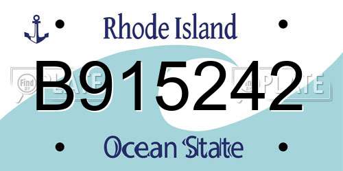 B915242 Rhode Island License Plate
