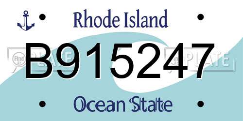 B915247 Rhode Island License Plate