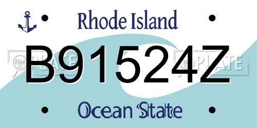 B91524Z Rhode Island License Plate