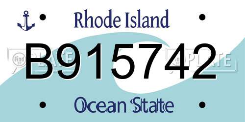 B915742 Rhode Island License Plate
