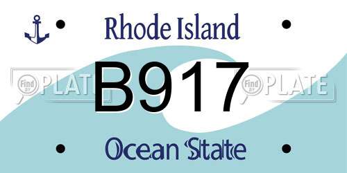 B917 Rhode Island License Plate