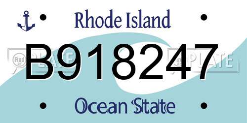 B918247 Rhode Island License Plate