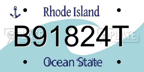 B91824T Rhode Island License Plate