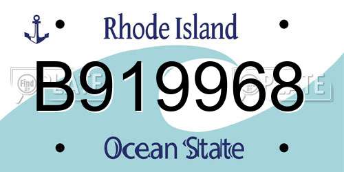 B919968 Rhode Island License Plate
