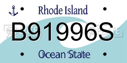 B91996S Rhode Island License Plate
