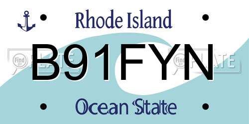 B91FYN Rhode Island License Plate