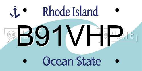 B91VHP Rhode Island License Plate