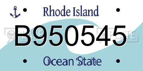 B950545 Rhode Island License Plate
