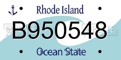 B950548 Rhode Island License Plate