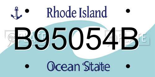 B95054B Rhode Island License Plate
